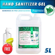 NATURA Hand Sanitizer Gel Peppermint 5 Liter Handsanitizer Refill Gel 5L PROMO
