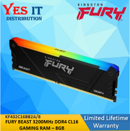 KINGSTON FURY BEAST RGB 8GB / 16GB / 32GB  3200MHz DDR4 Desktop Gaming RAM ( KF432C16BB/8 / KF432C16