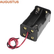 AUGUSTUS AA Battery Holder With Wire Leads Plastic Durable 6V Double-deck Holder Case Battery Storag
