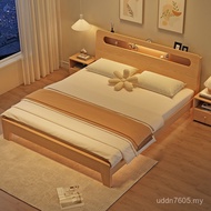 Bed Frame Wholesale Wooden Bed Factory Rental Room 1.8m Economical 1.2m Simple Practical 1.5m Double