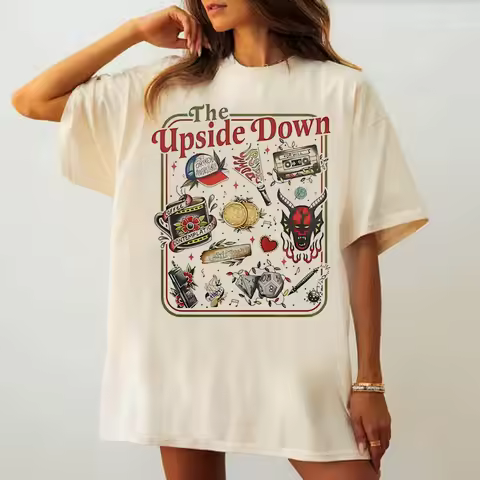 Demogorgon T-shirt Funny Women Men Hawkins Clipart Graphic Tee Demogorgon Shirts Trendy Gothic Tops