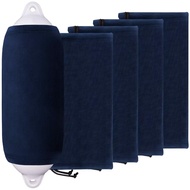 XMK Boat Fender Covers, 8" x 22" Navy Blue 4-Pack Marine Fender Covers Bumper Covers for Twin Eye & 