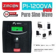 ZIRCON UPS PI 1200VA/840W สำหรับคอมประกอบ/PSU80+/iMac/PS4/RIG/ Pure Sine Wave 100%/Service Center ปร