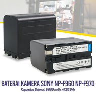 Baterai Kamera Sony NP-F960 NP-F970 7.2 V 6600 mAh - Black F170