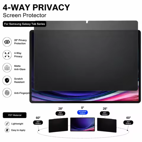 Low Price 4Sides 360° Privacy Filter For Samsung Galaxy Tab S7/8/9/10/11 A9/A1/A8 Screen Protector F
