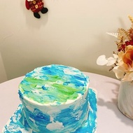地球儀 藍海/綠地/白雲 客製化蛋糕 客製化 生日蛋糕 生日禮物
