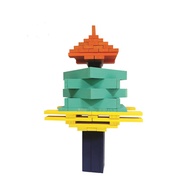 Bộ xếp hình xây dựng Kapla | Citi block màu bằng gỗ sáng tạo cho bé có sách mẫu