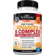 Vitamin B Complex with Vitamin C for Maximum Absorption - Methylcobalamin b12 & Folate Folic Acid Su