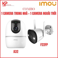 Combo IMOU A32 3MP indoor wifi camera + F22FP 2MP outdoor wifi camera, sharp, Full HD