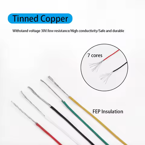 26/28/30/32/34/36/40AWG PTFE Plastic Ultra Fine Micro Wires 10/20/50M UL10064 FEP Wire Solder Tinned