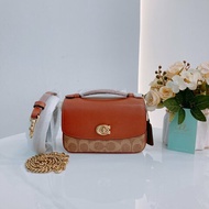MS0663	Coach Cassie 17 Signature 3-Way Bag Canvas and Calfskin Tan x GHW