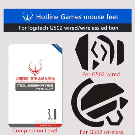2 sets/pack hotline games competition level mouse feet mouse skates for logitech G502/hero wired and