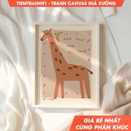 Tranh treo tường Giraffe Print Nursery Print Bedroom Art Animal Illustration Wall Art Nursery tặng