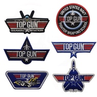 Top Gun Embroidered Patch Aircraft embroidery Badge Emblem US Tactical Applique Hook Loop Sticker fo