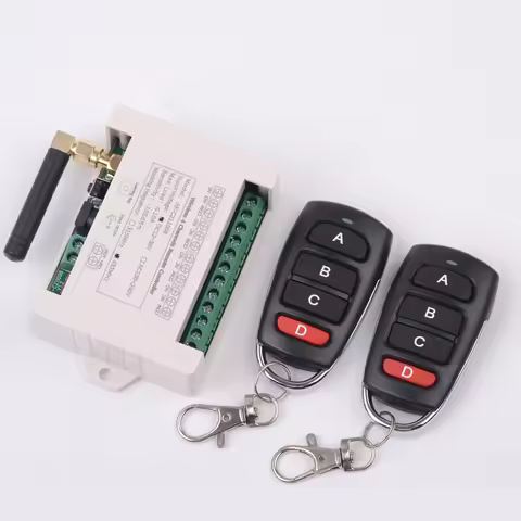 DC 12v-36V 433MHz 4-Channel Wireless Remote Control 10A Relay Module for Garage Curtain Motor & Lamp