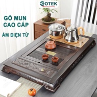 GOTEK Teapot BT01 Smart Electric Tea Table Exquisitely Carved Ebony Wood with Electric Stove