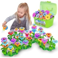 Scientoy Flower Garden Building Toys, Girl Toys Build a Garden, 130 PCS Flower Pretend Gardening Gif
