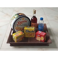 Beautiful cheap square bamboo tray 37x37xh12