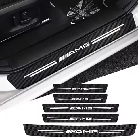 Carbon Fiber Car Door Threshold Sticker Auto Trunk Protective Strip For Mercedes Benz AMG W205 W204 