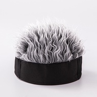 Eropa dan Amerika Topi Tampan Simulasi Wig Rambut Pendek Topi Retro Hip-Hop Spoof Beanie Hat Melon K