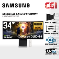 Samsung 34" LS34DG850SEXXS G8 G85SD Odyssey OLED 175Hz 0.03ms Ergonomic Curved Smart Gaming Monitor