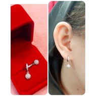 925 SILVER TOY CLIP EARRINGS/935 SILVER JEWELRY PLATED WITH GENUINE WHITE GOLD/AJ269