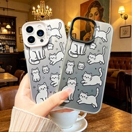 for iPhone 17 Pro Max 17 17AIR 16 16E 15 14 13 12 11 XR XS Max Protective Cover Black White Cat Sket