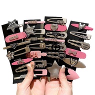 1 Korean style 2YK metal bangs hair clip with luxurious silver-plated stones for ladies