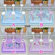 Hello Kitty Cinnamoroll Kuromi Little Twin Stars Plastic Cup Rack