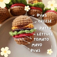 Premium Quality Burger Crochet Keychain
