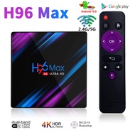 Original H96 MAX Smart TV  Android 10 RK3318 2.4G 5G Wifi 4GB 32GB 64GB HD 4K Media player BT4.0 . 3D Set Top  H96MAX