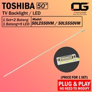 50 inch lampu tv 50L2550VM / 50L5550VM TOSHIBA 50" LED Backlight TV / Light Bar | Lampu LED TV TOSHI