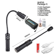 [ร้อน] USB ชนิดไฟฉาย LED ยืดหยุ่นได้360องศาไฟฉาย XHP50ชาร์จแบบยืดหดได้พร้อมแม่เหล็กโคมไฟเครื่องหยิบ