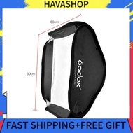 havashop Godox 60 x 60cm/24 24inch Flash Softbox Diffuser with S2-type Bracket Bowens Mount Carry Ba