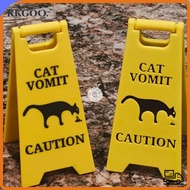KKGOO Dog Vomit Sign, Bright Yellow Cat Vomit Sign, Durable Funny Warning Sign