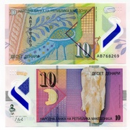 Plastic Banknotes Macedonal 10 Dinar Brand New UNC Banknotes Foreign Coins Collection% Q260721