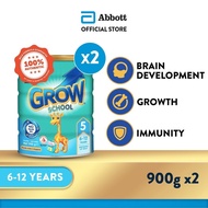 [Bundle of 2] GROW Growing Up Milk for Kids - School Stage 5 (6 - 12 years) - 900g