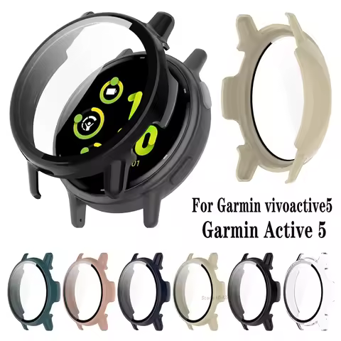 Hard PC Protective Case For Garmin vivoactive5 Screen Protector Tempered Glass Bumper For Garmin Act