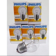 Lampu Philips Bohlam pijar 5W Clear - cahaya Kuning