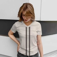 Fashion Deped Teacher Uniforms Tuesday & Thursday Women's Universal Uniform V-Neck T-Shirt For