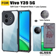 For Vivo Y39 5G Phone Case Vivo Y04 Y29 Y19S Y29S Anti-peeping Tempered Glass Screen Protector+Lens 