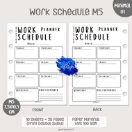 Planner Book Refill Binder Work Schedule Paper Simple Minimalist M5