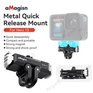 aMagisn Metal Quick Release Mount for GoPro 13 Magnetic Foldable 2 Prong Claw and 1/4 Screw Hole Mou