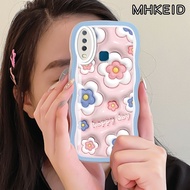 MHKEID Casing Ponsel untuk VIVO Y12 Y15 Y17 Y12i Y3 Y3s 2020 S1 Case 3D pola bunga berwarna kreatif batas HP transparan Kesing silikon casing transparan perlindungan kamera Softcase