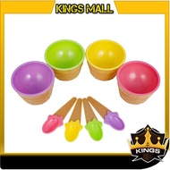 Kings - M5466 Ice Cream Bowl/Aesthetic Ice Cream Spoon Bowl Set/Ice Cream Bowl/Snack Bowl