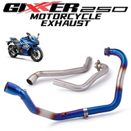 Slip On Motorcycle Exhaust Muffler Escape Motorbike Front Tube Middle Link Pipe  For SUZUKI GIXXER 2