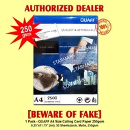 Quaff Calling Card Paper Matte 250gsm - A4 Size, 8.25x11.75 inches, 50 Sheets/pack, 250gsm - 1 Pack
