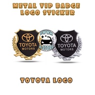 2pcs VIP 3D Metal Toyota Emblem Badge Logo Car Sticker Decals personality reflective Stylish for Ele