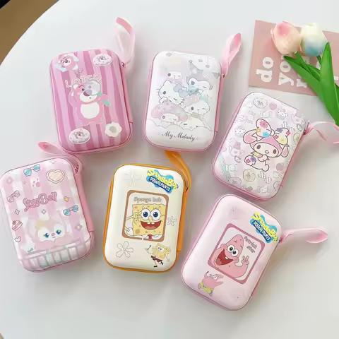 9.5x13.5cm Sanrio My Melody Earphone Bag For Airpods USB Cable Zipper Case Storage Box EVA Hard Head