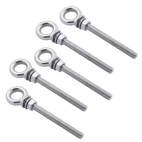 5 Pieces 316 Stainless Steel HX Long Shoulder Lifting Eye Bolt With Nut M6 M8 M10 For Wire Rope Lift